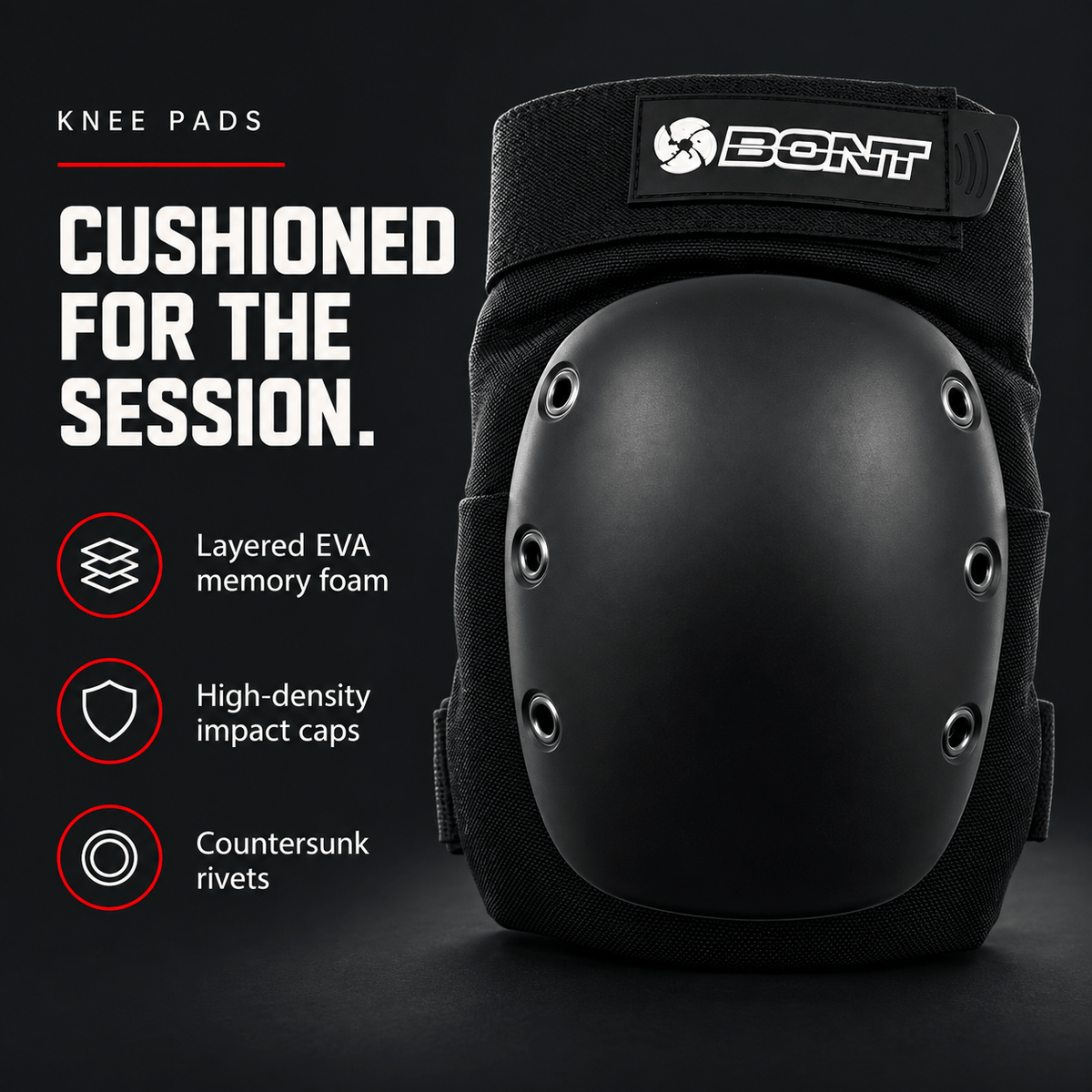 Adult and Youth Knee Pads for Roller Skating, Derby, and Park