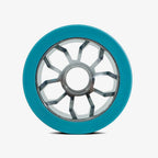 Bont-Nio-3 roller skate wheels 63x44mm in teal and silver, 96A hardness