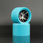 Bont-Nio-3 roller skate wheels 63x44mm in teal and silver, 96A hardness
