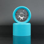 Bont-Nio-3 roller skate wheels 63x44mm in teal and silver, 96A hardness