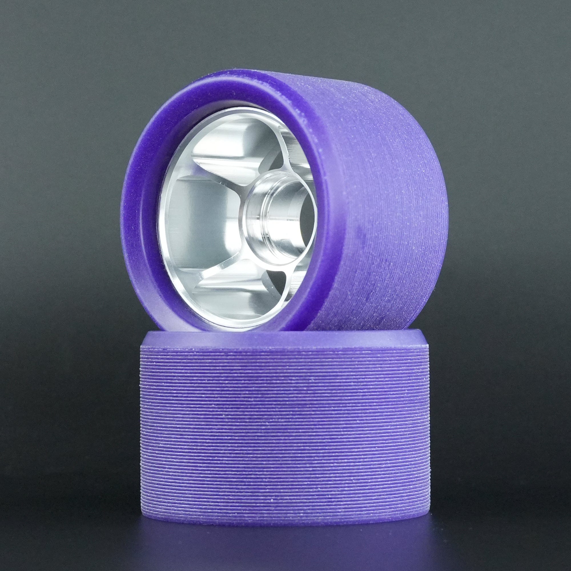 Detail shot highlighting aluminum hub and hand-buffed grooves