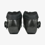 black-Detail shot of the narrow cuff construction and ankle contour