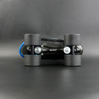 Close-up of the carbon Zeus plate and quick release axles