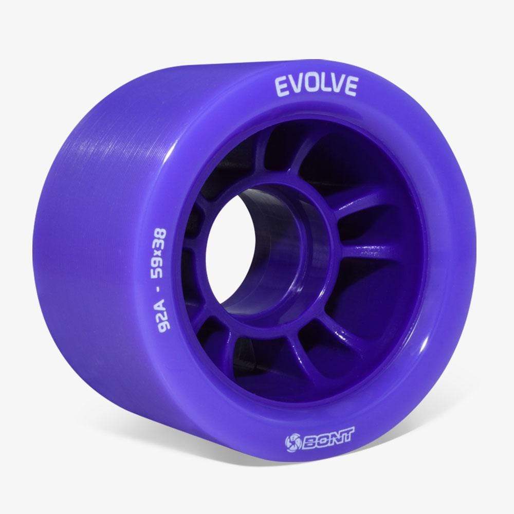 Bont-Evolve-59mm roller skate wheels in purple, 92A hardness