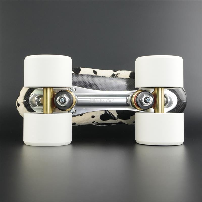 Skater wearing Envy Cow Skin Roller Skates in motion