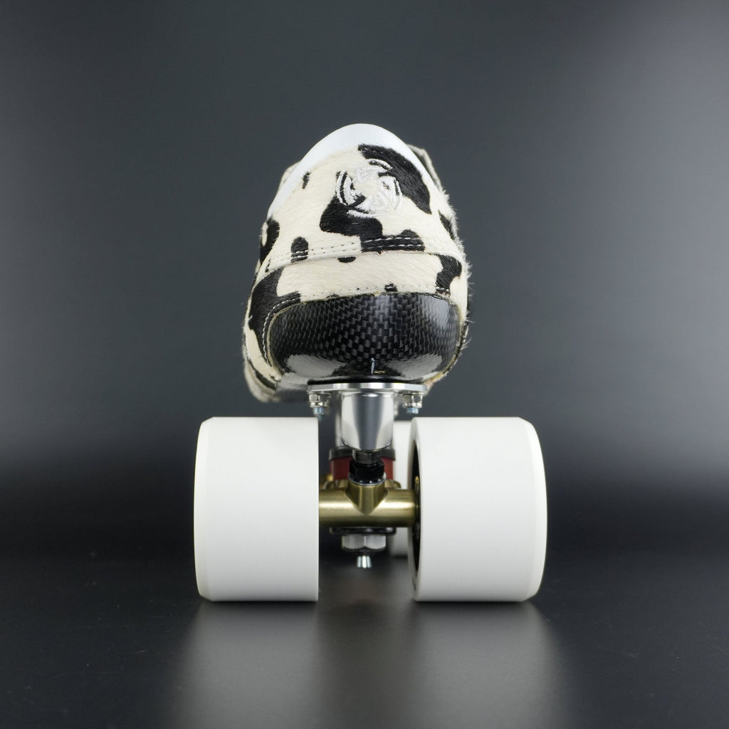 Skater wearing Envy Cow Skin Roller Skates in motion