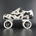 Side view of Envy Cow Skin Roller Skate showing cowhide pattern