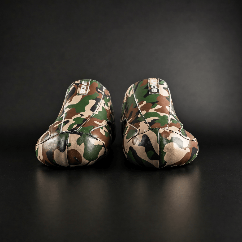 Skater wearing Envy Camo Roller Skates in motion