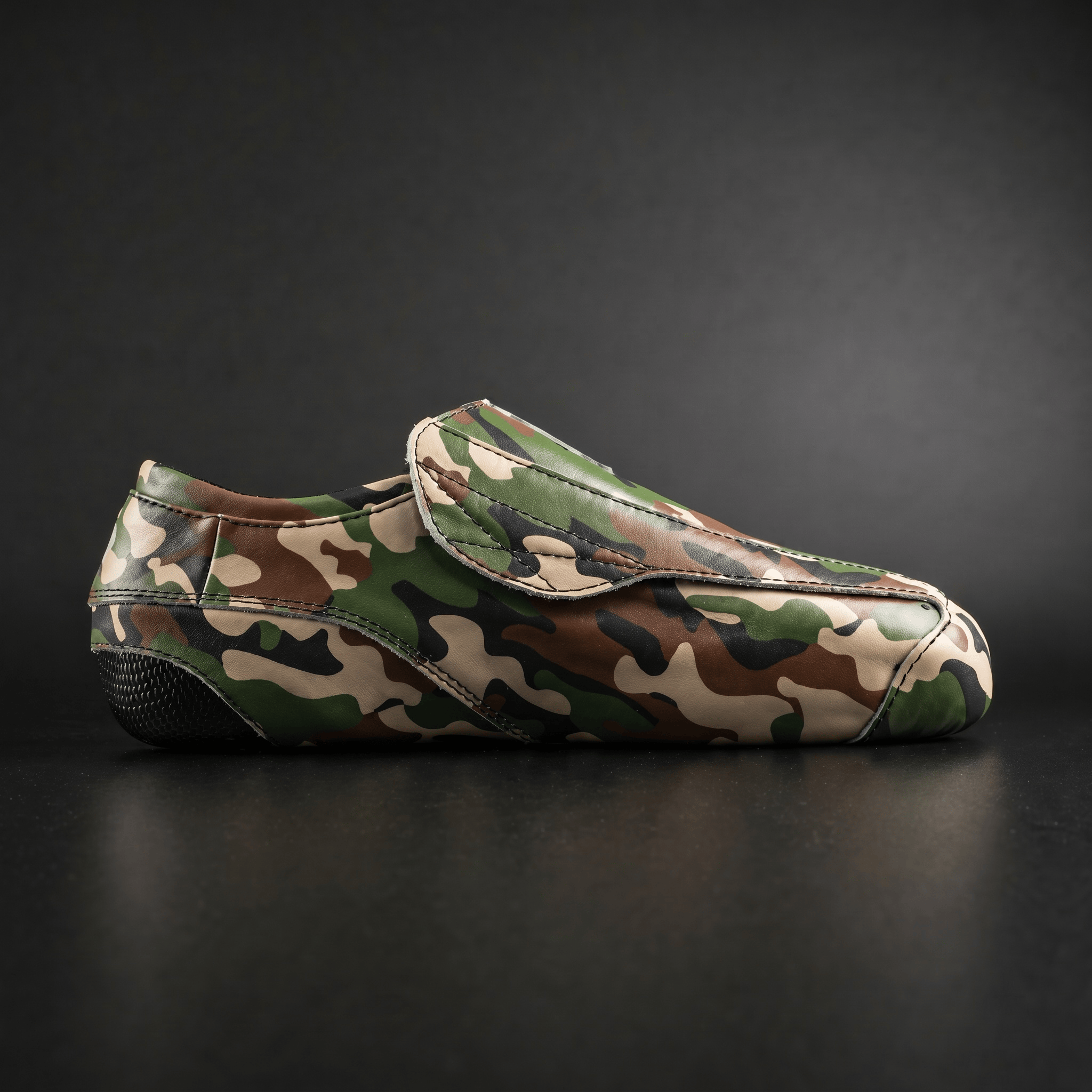 Close-up of camo texture and carbon base