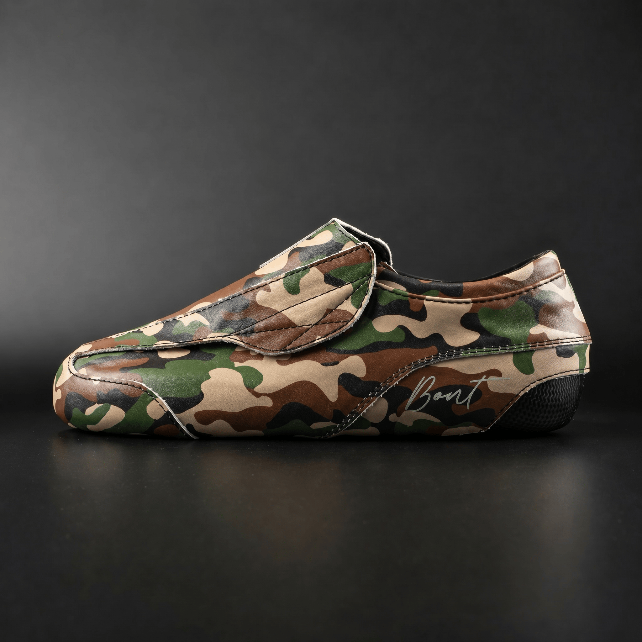 Side view of Envy Camo Roller Skate showing cowhide pattern