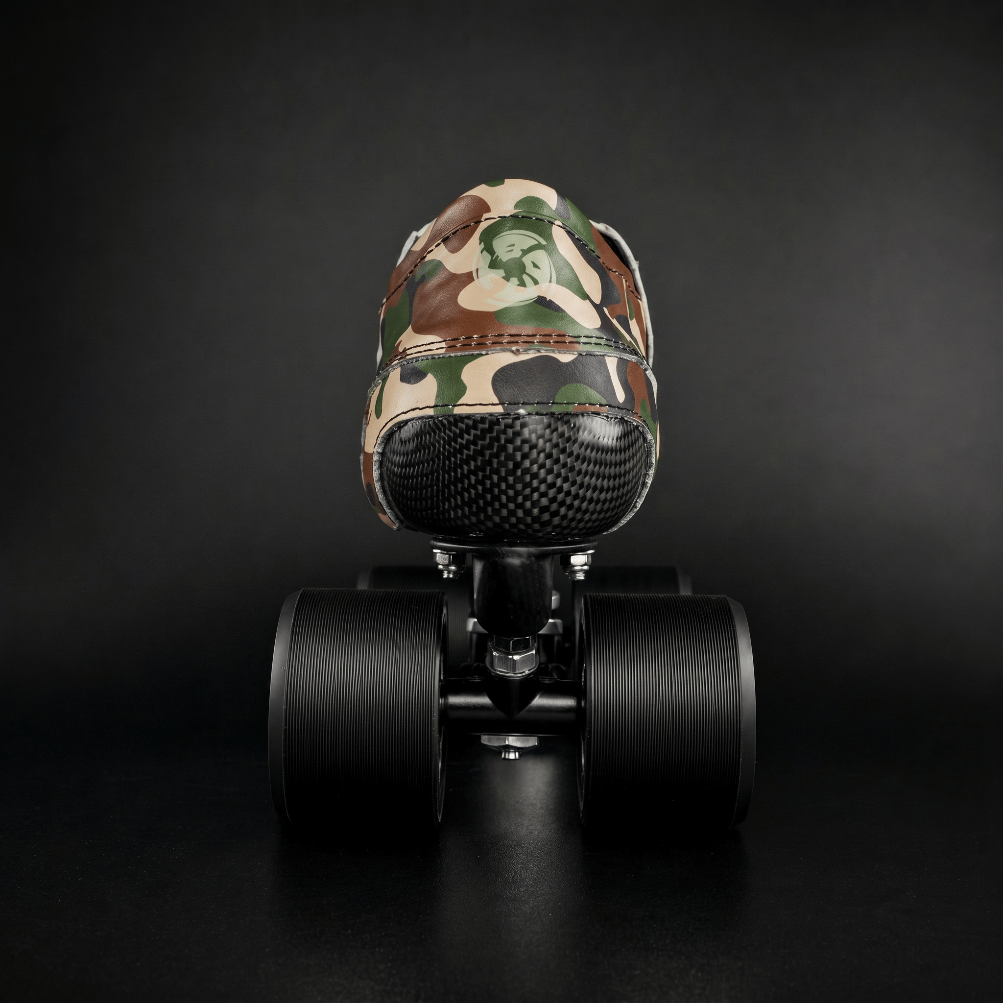 Skater wearing Envy Camo Roller Skates in motion