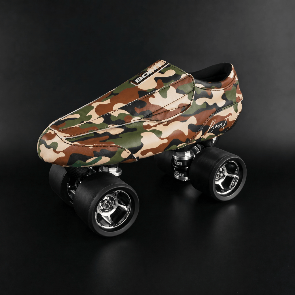 Angled view showing camo contrast