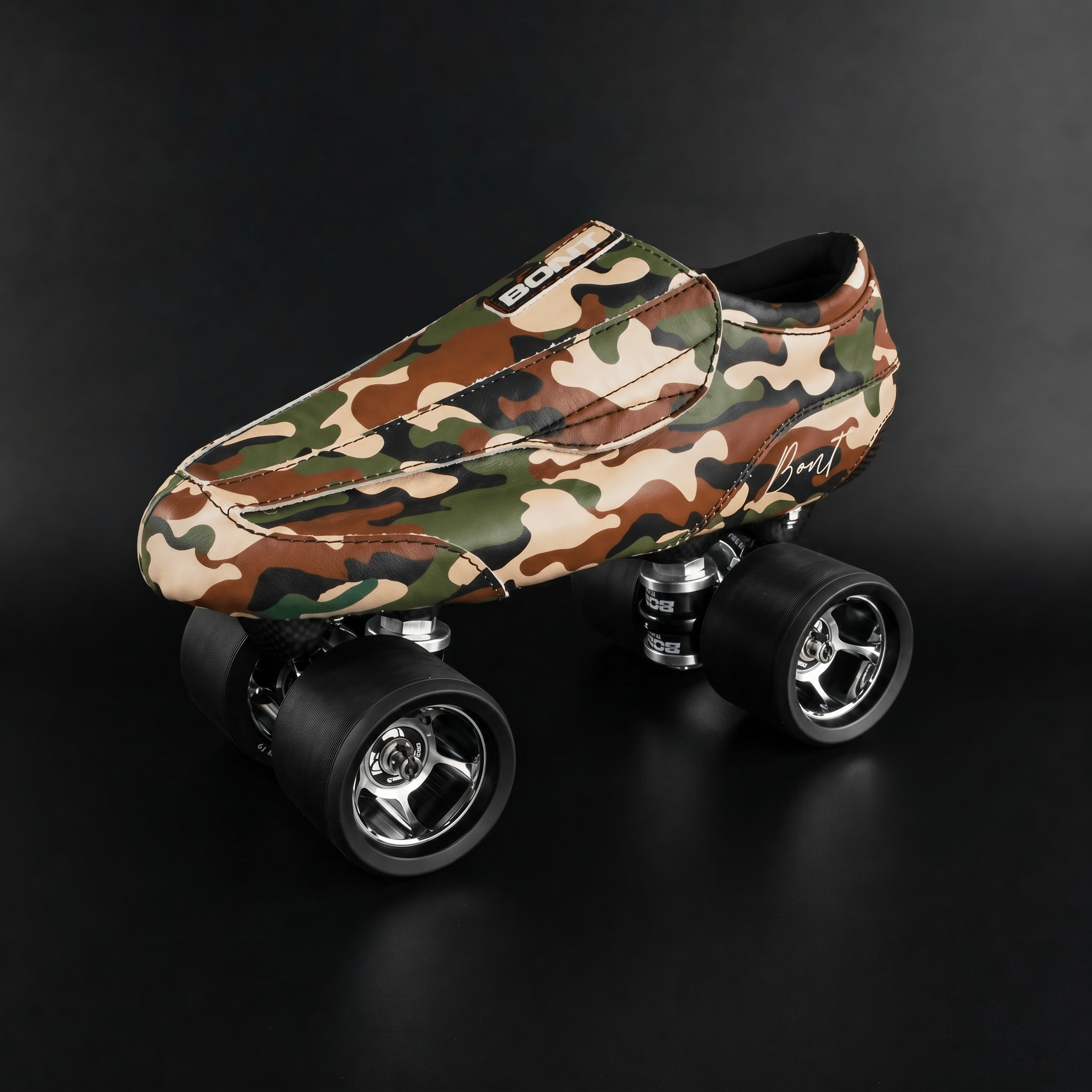 Angled view showing camo contrast