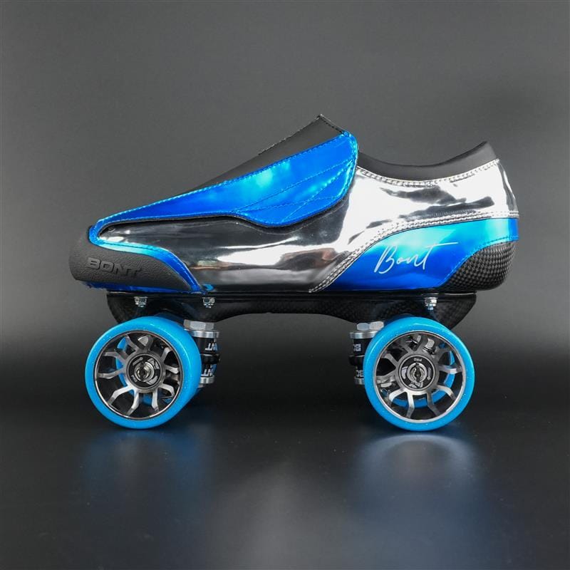 Side view of skate with Envy Carbon boot, Moonwalk wheels, and Tracer plate