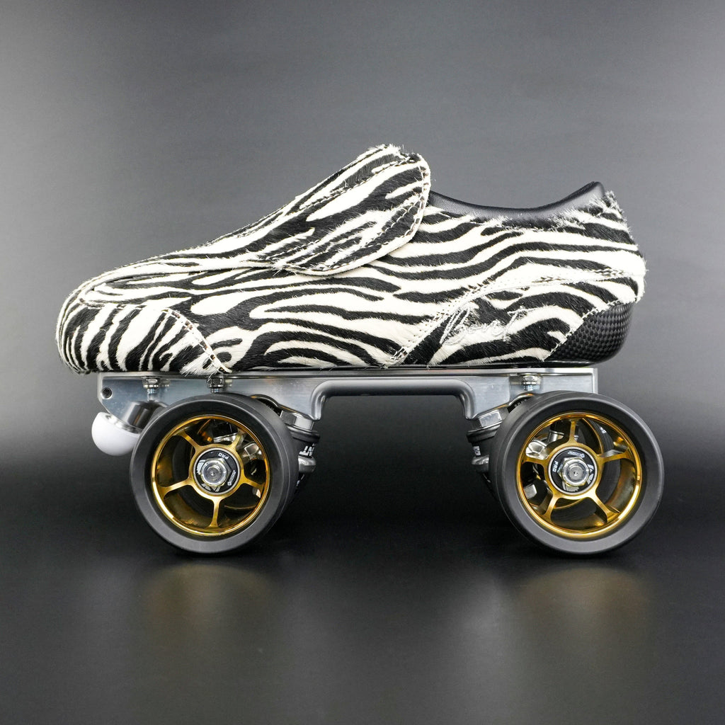 Side view of Envy Zebra Print Roller Skate showing Zebra pattern
