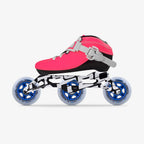 Pink Luna kids inline skate with a carbon-composite boot, Unity 9.8-inch frame, and three blue-hub Elemental 84mm wheels_pink