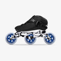 Luna Kids Black inline skate package with Unity 9.8 frame and three Elemental 84mm wheels_black