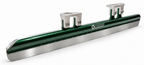 Green Platinum Flex blade with Bont branding, silver cups, and polished steel runner