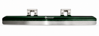 Green Platinum X firm blade with Bont branding, silver cups, and polished steel runner