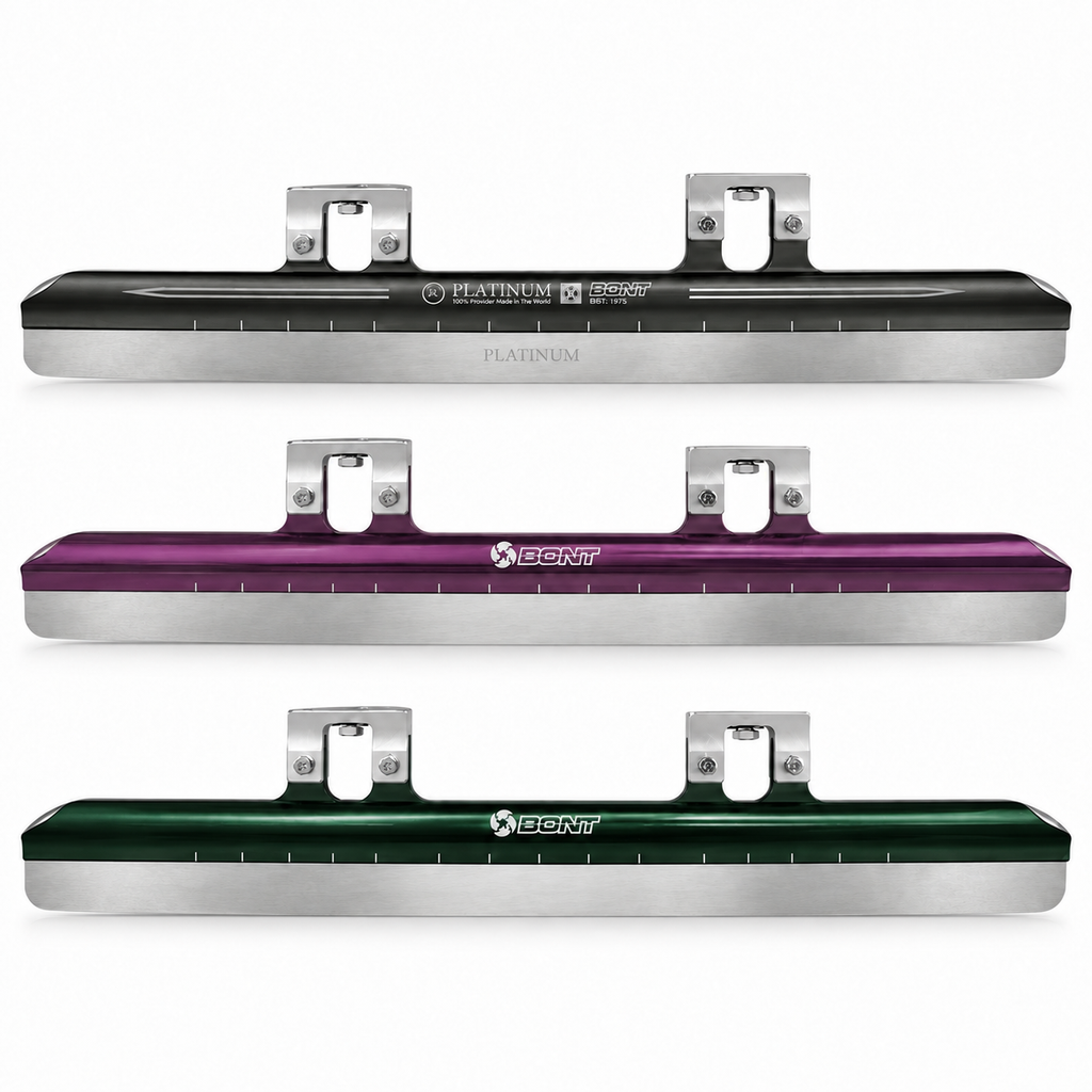 Gun Metal, Purple, and Green Platinum X firm short track blades