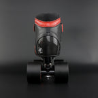Red and black Royal Assassin wheel close up showing 59 mm size and hardness marking