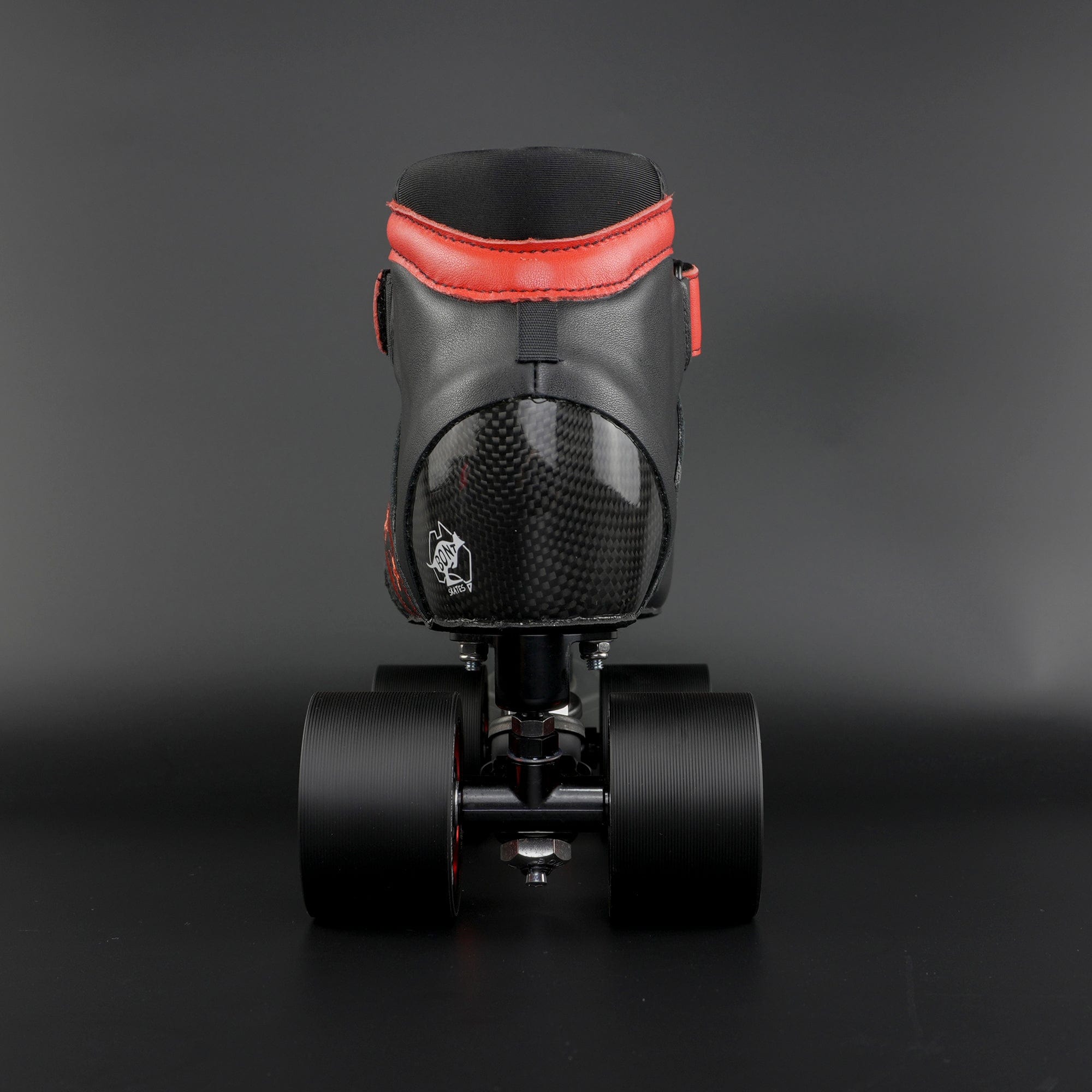 Red and black Royal Assassin wheel close up showing 59 mm size and hardness marking