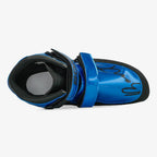 Top view of Bont Short Track Two short track speed skating boots – black upper with shiny blue accents