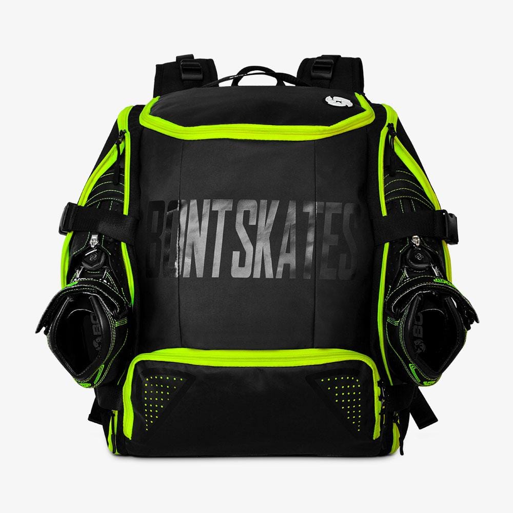 black-fluoro-yellow inline skate backpack