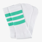 misty-teal Bont skater socks tube white striped fashion