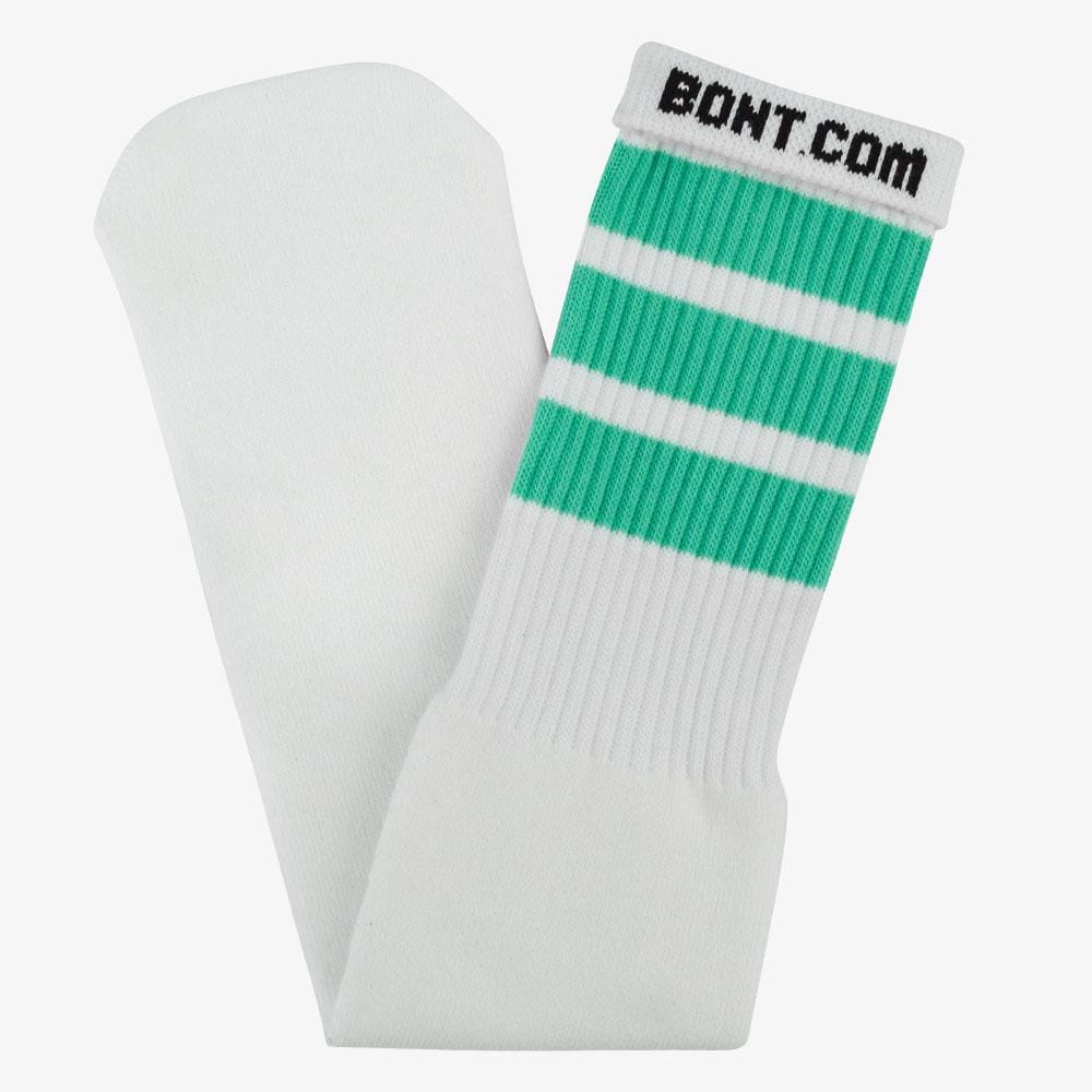 misty-teal Bont skater socks tube white striped fashion