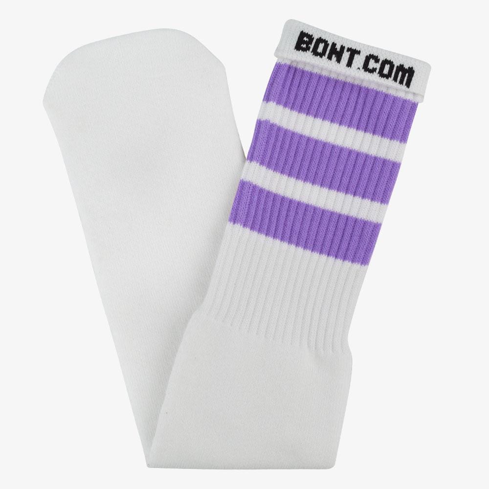 dare-you-purple Bont skater socks tube white striped fashion