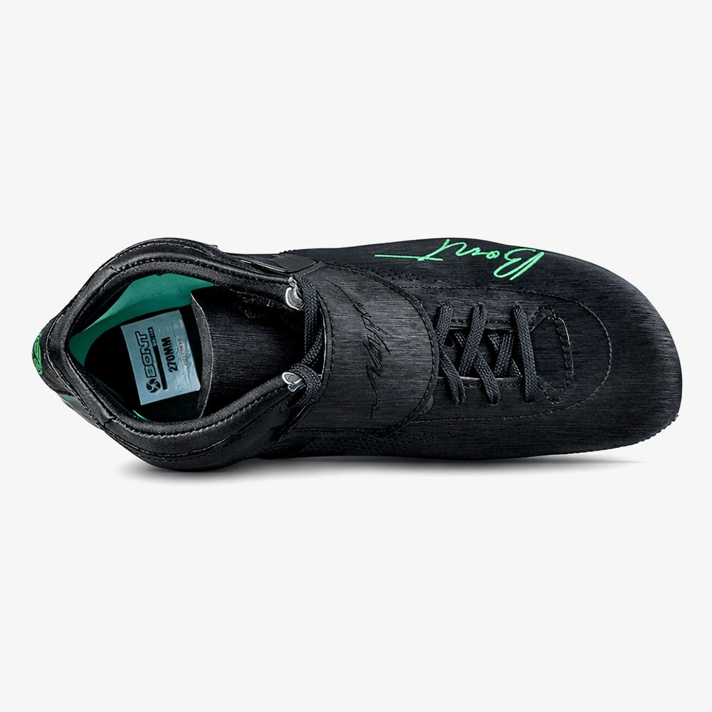 Top view showing custom buckle and replaceable strap system