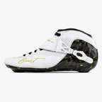 Side view of Vaypor inline speed skate boot showing carbon base and narrow profile