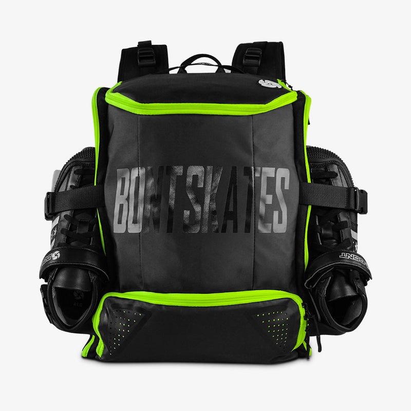 black-fluoro-yellow 본트 롤러 스케이트 백팩